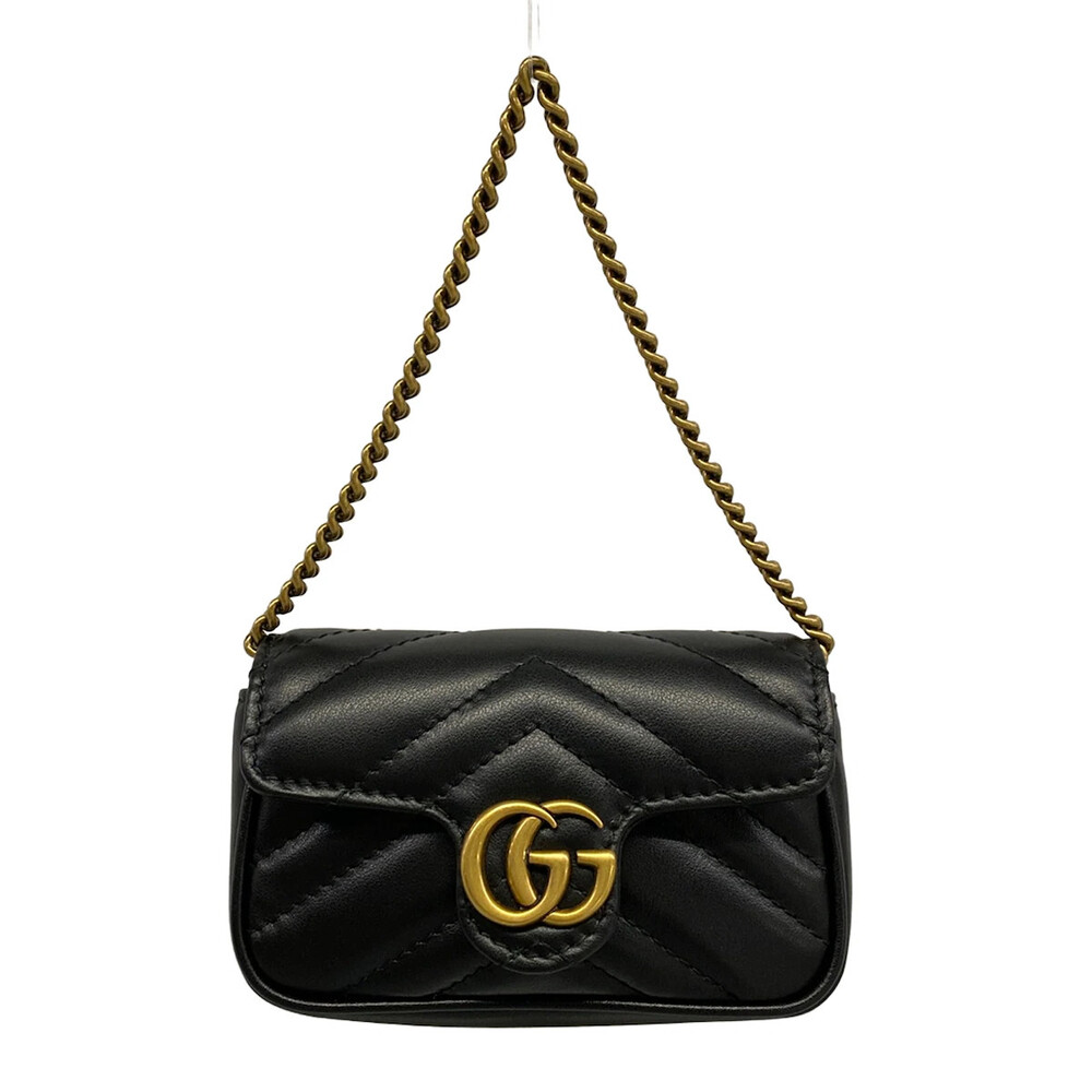 Gucci Gg Marmont Black Leather Handbag #304895G12B